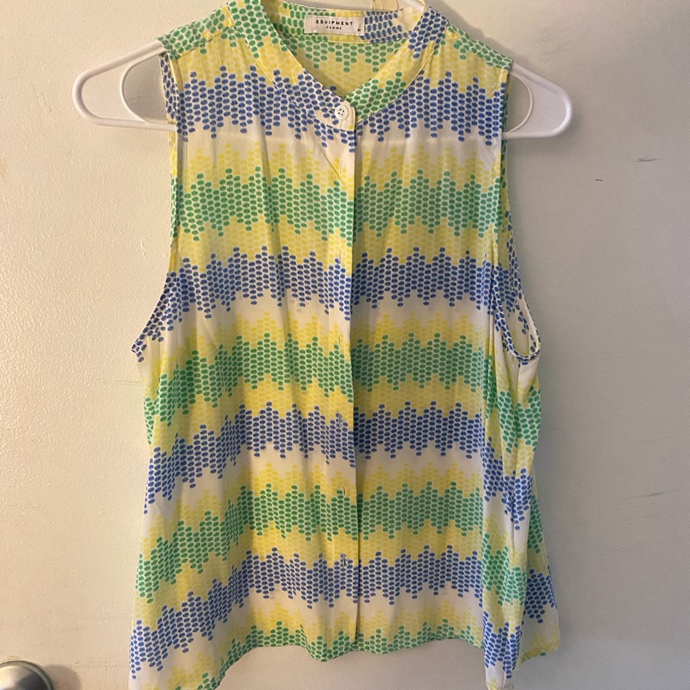 Equipment silk sleeveless blouse